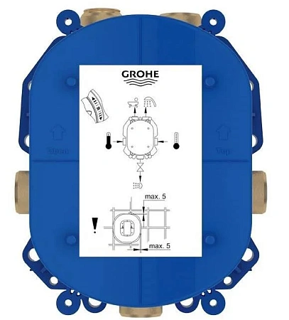 Скрытая часть центрального термостатического смесителя GROHE Rapido T, хром (35500000) Скрытая часть центрального термостатического смесителя GROHE Rapido T, хром (35500000)