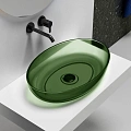 Раковина ABBER Kristall AT2801Emerald прозрачная, накладная, зеленая Раковина ABBER Kristall AT2801Emerald прозрачная, накладная, зеленая
