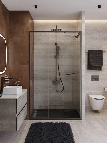 Душевая дверь CEZARES LUX-B-FS-11-120-C-GM 120 см, профиль оружейная сталь, стекло прозрачное Душевая дверь CEZARES LUX-B-FS-11-120-C-GM 120 см, профиль оружейная сталь, стекло прозрачное