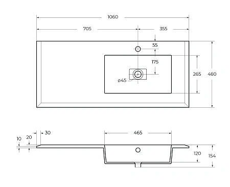 Раковина CEZARES 50214 Bianco opaco белый матовый 1040x460 искусственный камень solid surface Раковина CEZARES 50214 Bianco opaco белый матовый 1040x460 искусственный камень solid surface