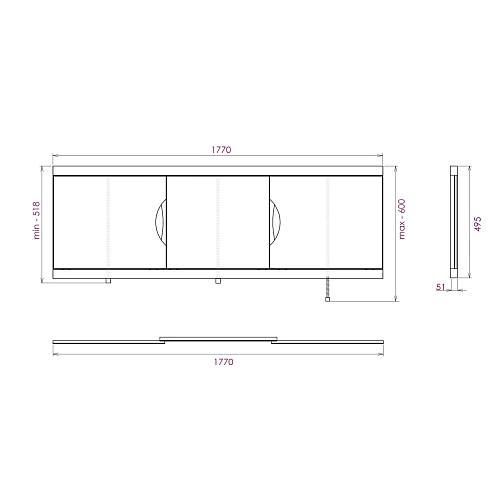 Экран для ванны фронтальный Onika Лагуна-Эконом 180 см 518013 белый Экран для ванны фронтальный Onika Лагуна-Эконом 180 см 518013 белый