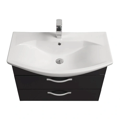 Тумба под раковину Aquaton Ария 80 М подвесная черный глянец 1A140801AA950 Тумба под раковину Aquaton Ария 80 М подвесная черный глянец 1A140801AA950