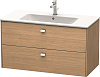 Картинка анонса товара «тумба под раковину duravit brioso br410301052 подвесная 102 см европейский дуб»