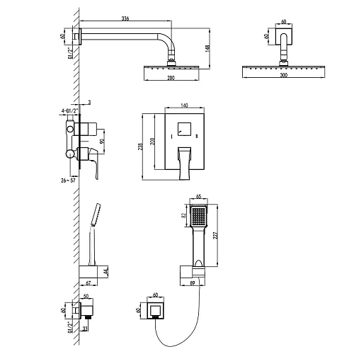 Душевая система Lemark Unit LM4529C встраиваемая, хром Душевая система Lemark Unit LM4529C встраиваемая, хром