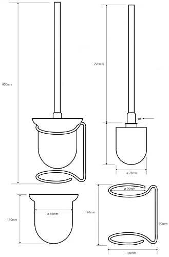 Ершик для унитаза Bemeta OMEGA 104113107 Ершик для унитаза Bemeta OMEGA 104113107