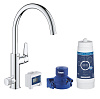 Картинка анонса товара «смеситель для кухни grohe blue pure baucurve с фильтром и таймером замены, хром (30385000)»