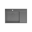 Детальная картинка товара «кухонная мойка lemark kezadra 780l из нержавеющей стали, с крылом (чаша слева), графит 9936151»