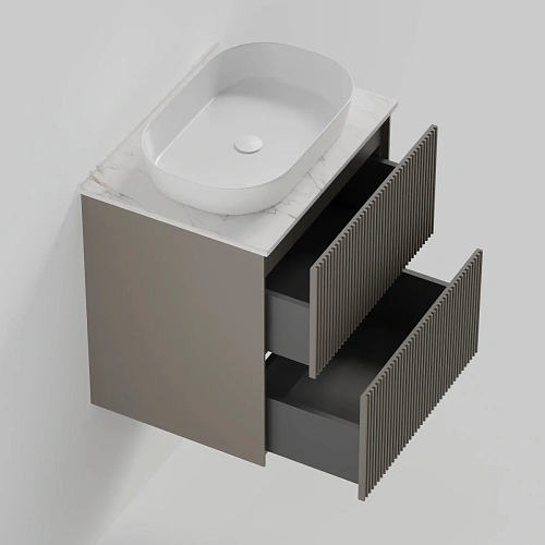 Тумба под раковину La Fenice Terra Twin Cappuccino 60 см FNC-01-TER-C-60-2 бежевая матовая Тумба под раковину La Fenice Terra Twin Cappuccino 60 см FNC-01-TER-C-60-2 бежевая матовая