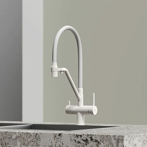 Смеситель для кухни Sancos Dora SC4003MW под фильтр, белый матовый Смеситель для кухни Sancos Dora SC4003MW под фильтр, белый матовый