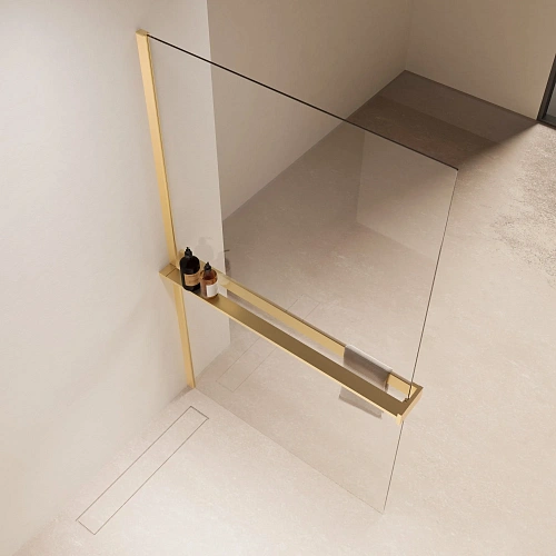 Душевая перегородка Vincea Walk-In VSW-1HR100CLG 1000x2000 матовый золотой, стекло прозрачное Душевая перегородка Vincea Walk-In VSW-1HR100CLG 1000x2000 матовый золотой, стекло прозрачное