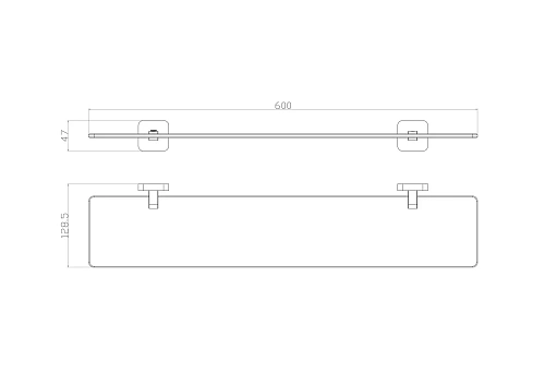 Полка Wonzon & Woghand стеклянная, хром (WW-6627) Полка Wonzon & Woghand стеклянная, хром (WW-6627)