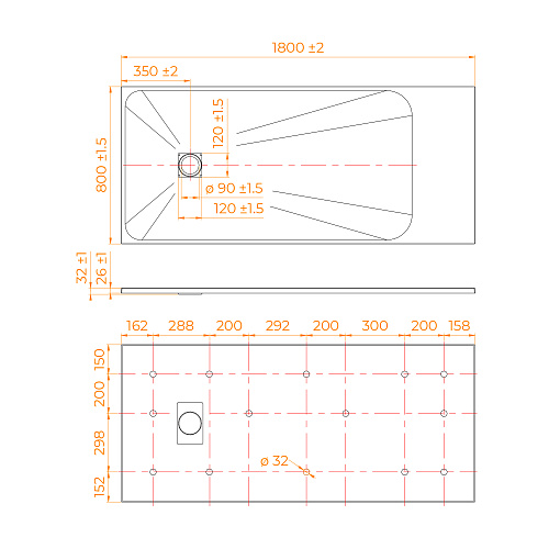 Душевой поддон RGW TSS-W 800x1800 мм 553502818-01 прямоугольный Душевой поддон RGW TSS-W 800x1800 мм 553502818-01 прямоугольный