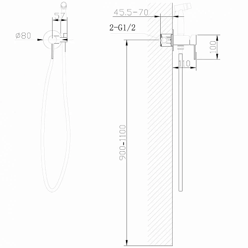 Гигиенический душ ABBER Wasser Kreis AF8125G золото матовое Гигиенический душ ABBER Wasser Kreis AF8125G золото матовое