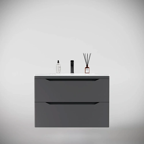 Тумба под раковину Style Line Марелла 80 Люкс антискрейтч серый, PLUS подвесная СС-00002412 Тумба под раковину Style Line Марелла 80 Люкс антискрейтч серый, PLUS подвесная СС-00002412