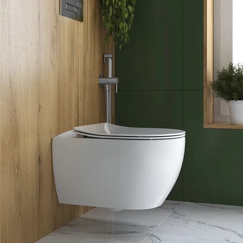 Унитаз подвесной CEZARES COMFORT CZR-191-TH/CZR-2316-SC безободковый с сиденьем Унитаз подвесной CEZARES COMFORT CZR-191-TH/CZR-2316-SC безободковый с сиденьем