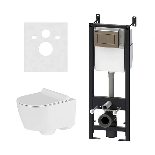 Комплект унитаза Damixa Jupiter DX77.IS10151.1700 с инсталляцией, сиденьем микролифт и клавишей смыв Комплект унитаза Damixa Jupiter DX77.IS10151.1700 с инсталляцией, сиденьем микролифт и клавишей смыв