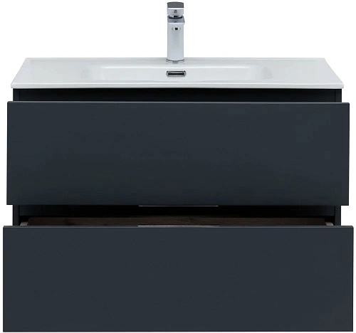 Тумба под раковину Aquanet Алвита New 80 2 ящика, антрацит 00277515 Тумба под раковину Aquanet Алвита New 80 2 ящика, антрацит 00277515