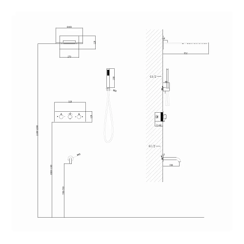 Душевая система ABBER Wasser Kreis AF8150G скрытого монтажа с изливом, термостат, золото матовое Душевая система ABBER Wasser Kreis AF8150G скрытого монтажа с изливом, термостат, золото матовое