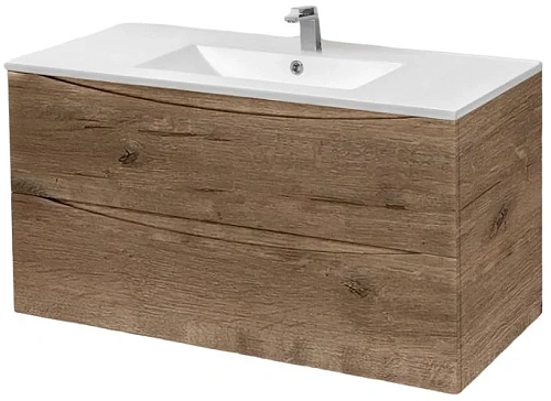 Тумба под раковину Vincea Mia 1000 подвесная, 2 выкатных ящика soft close, V.Oak VMC-2MC100VO Тумба под раковину Vincea Mia 1000 подвесная, 2 выкатных ящика soft close, V.Oak VMC-2MC100VO