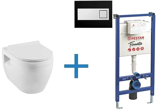Комплект унитаза с инсталляцией Aquanet Rimless Glide-W CL-11042 (инсталляция Pestan Fluenta SET4000 Glide-W + SET40006356DB Комплект унитаза с инсталляцией Aquanet Rimless Glide-W CL-11042 (инсталляция Pestan Fluenta SET4000 Glide-W + SET40006356DB