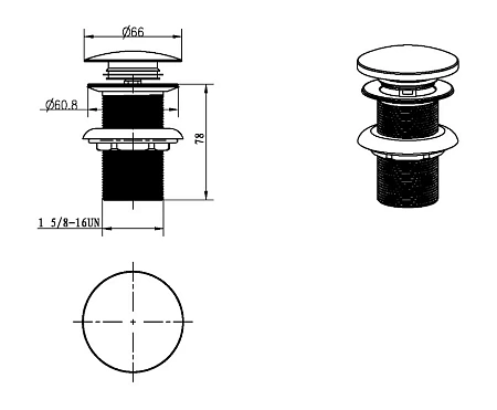 Донный клапан Boheme Brillante с переливом 612/2 Донный клапан Boheme Brillante с переливом 612/2