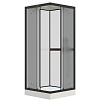 Картинка анонса товара «душевая кабина parly fq811b 800x800 профиль черный матовый, стекло матовое (жемчужное)»