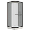 Картинка анонса товара «душевая кабина parly fq811b 800x800 профиль черный матовый, стекло матовое (жемчужное)»