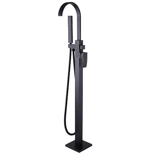 Смеситель для ванны ABBER Wasserfall AF8615B напольный, черный матовый Смеситель для ванны ABBER Wasserfall AF8615B напольный, черный матовый