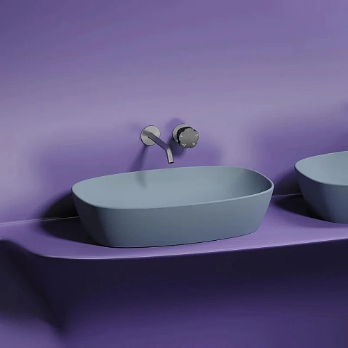 Раковина Ceramica Nova ELEMENT CN6049MHL серо-голубой матовый накладная Раковина Ceramica Nova ELEMENT CN6049MHL серо-голубой матовый накладная