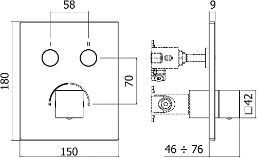 Смеситель для душа Paffoni Compact Box CPM518NO Смеситель для душа Paffoni Compact Box CPM518NO