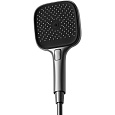 Картинка анонса товара «душевая лейка sancos nok square sc6002gg 125x125 мм, 3 режима, воронёная сталь/черный матовый»