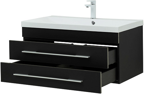 Тумба под раковину Aquanet Верона 90 New черный матовый 00272429 Тумба под раковину Aquanet Верона 90 New черный матовый 00272429