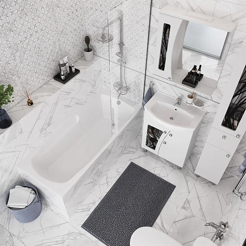 Акриловая ванна DIWO Ростов 160х70, встраиваемая, белая, в современном стиле, пристенная, с подлокот 462402 Акриловая ванна DIWO Ростов 160х70, встраиваемая, белая, в современном стиле, пристенная, с подлокот 462402