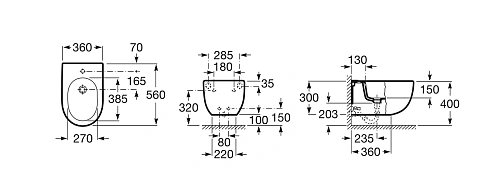 Биде подвесное Roca Meridian 357245000 Биде подвесное Roca Meridian 357245000