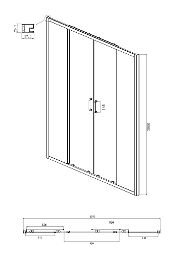 Душевая дверь Ambassador Forsa 17021115AX (2000х2000) Душевая дверь Ambassador Forsa 17021115AX (2000х2000)