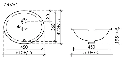 Раковина Ceramica Nova ELEMENT CN6042 Раковина Ceramica Nova ELEMENT CN6042