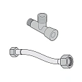 Набор для подключения воды Villeroy & Boch ViConnect V9908400 тройник с гибким шлангом для ViClean-I Набор для подключения воды Villeroy & Boch ViConnect V9908400 тройник с гибким шлангом для ViClean-I