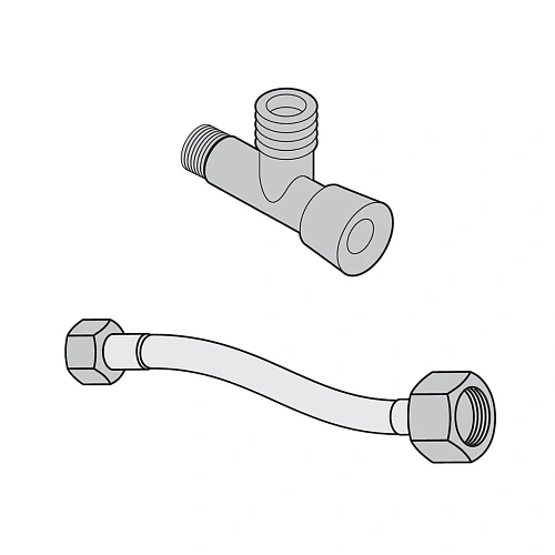 Набор для подключения воды Villeroy & Boch ViConnect V9908400 тройник с гибким шлангом для ViClean-I Набор для подключения воды Villeroy & Boch ViConnect V9908400 тройник с гибким шлангом для ViClean-I