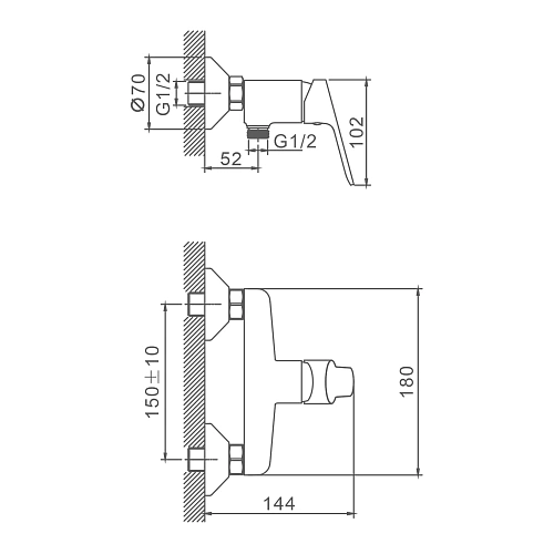 Смеситель для душа Splenka S07.20, хром Смеситель для душа Splenka S07.20, хром