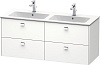 Картинка анонса товара «тумба под раковину duravit brioso br410601018 подвесная 129 см белая»