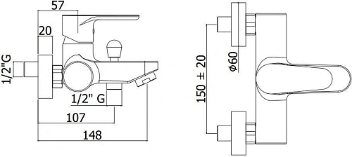 Смеситель для ванны Paffoni Green GR022CR Смеситель для ванны Paffoni Green GR022CR