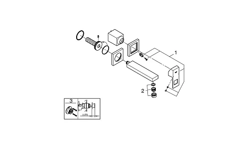 Смеситель для раковины GROHE Eurocube, хром (19895000) внешняя часть Смеситель для раковины GROHE Eurocube, хром (19895000) внешняя часть