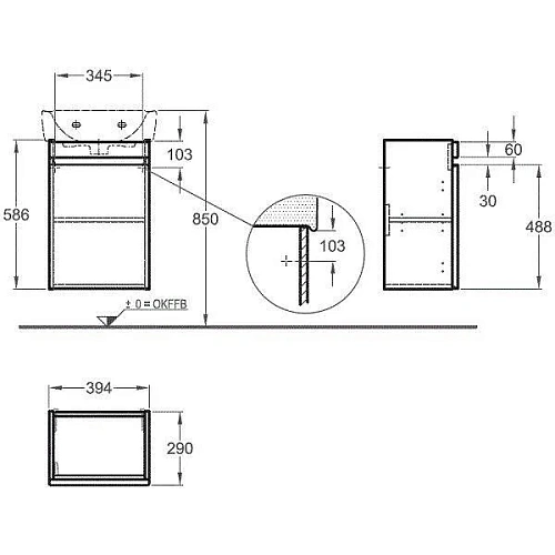 Тумба под раковину Geberit Renova Plan 869047000 39,4 см Тумба под раковину Geberit Renova Plan 869047000 39,4 см