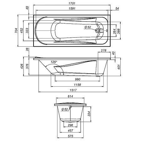 Каркас для ванны AM.PM Sense W76A-170-070W-R 170х70 Каркас для ванны AM.PM Sense W76A-170-070W-R 170х70