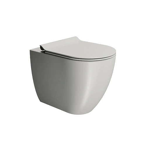 Унитаз приставной GSI PURA безободковый Swirlflush серый матовый (881017) без сиденья Унитаз приставной GSI PURA безободковый Swirlflush серый матовый (881017) без сиденья