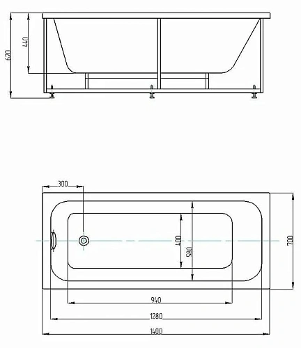 Акриловая ванна Aquatek Мия прямоугольная 140x70 см MIY140-0000001 Акриловая ванна Aquatek Мия прямоугольная 140x70 см MIY140-0000001