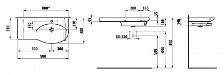 Раковина Laufen Palace New 1670.1 (8.1670.1.000.104.1), 900x460x155 мм Раковина Laufen Palace New 1670.1 (8.1670.1.000.104.1), 900x460x155 мм