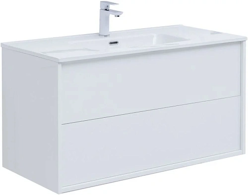 Тумба под раковину Aquanet Lino 100 (Flat) белый глянец 00287544 Тумба под раковину Aquanet Lino 100 (Flat) белый глянец 00287544