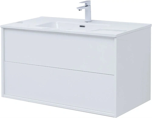 Тумба под раковину Aquanet Lino 100 (Flat) белый глянец 00287544 Тумба под раковину Aquanet Lino 100 (Flat) белый глянец 00287544