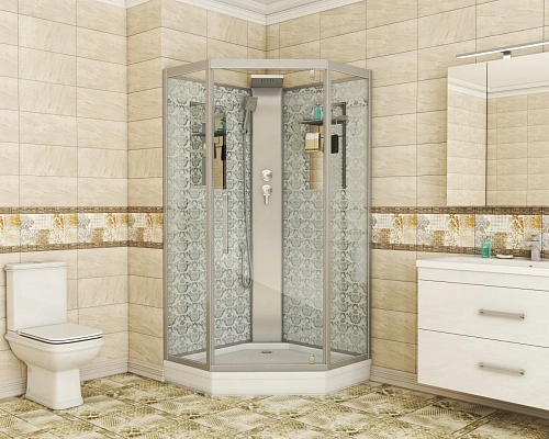 Душевая кабина Niagara Luxe NG-7799WBK (900x900х2100) низкий поддон стенки белые без крыши Душевая кабина Niagara Luxe NG-7799WBK (900x900х2100) низкий поддон стенки белые без крыши